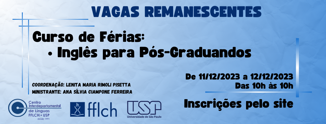 Cursos de Conversação em Espanhol, Inglês e Italiano - Período 2023/2