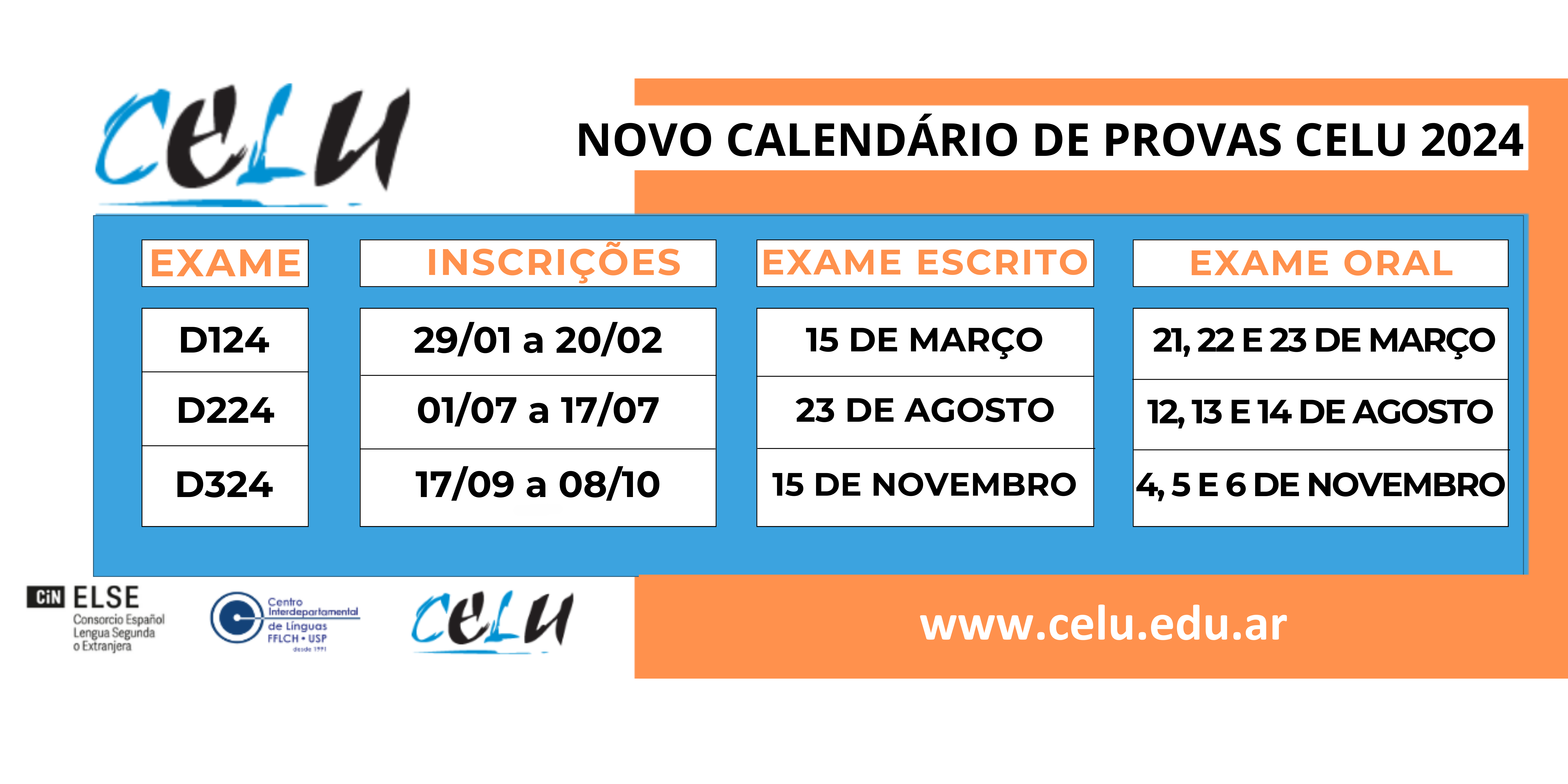 Novo Calendário do CELU